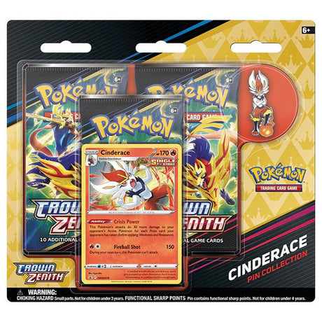 Pokemon - Sword & Shield - Crown Zenith - Cinderace Pin Collection - My Store